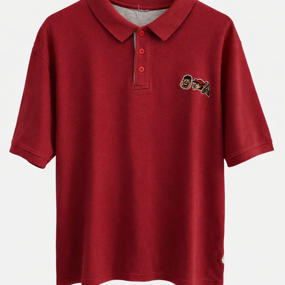 VTG FUBU Platinum Fat‎ Albert Polo Shirt Mens 2XL Maroon Y2K Hip Hop